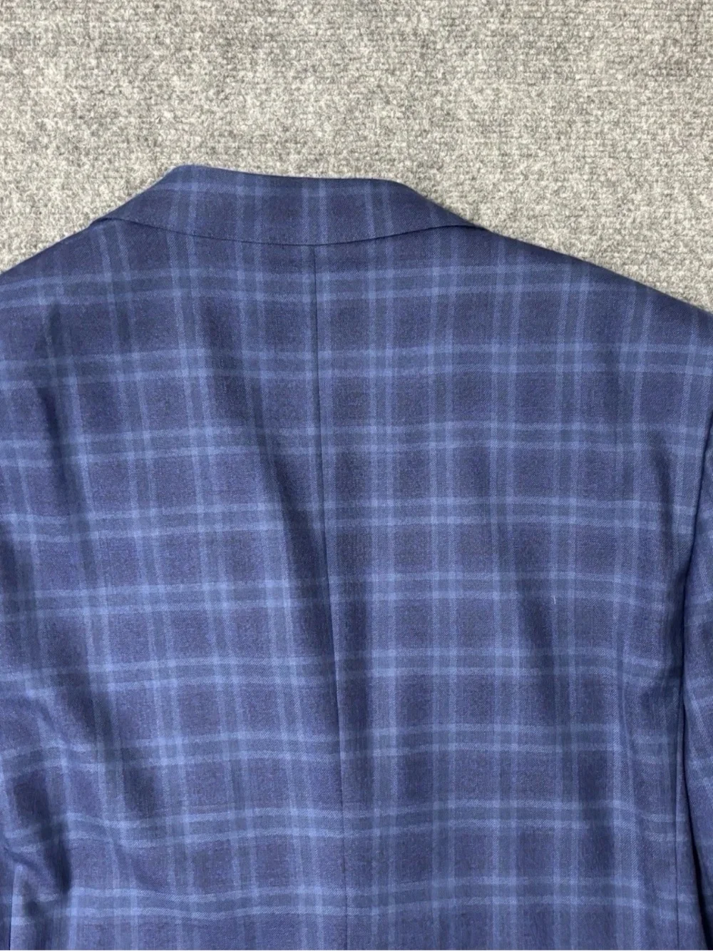 Ermenegildo Zegna Men’s Blue Checkered Wool Blazer Sz 7-50R